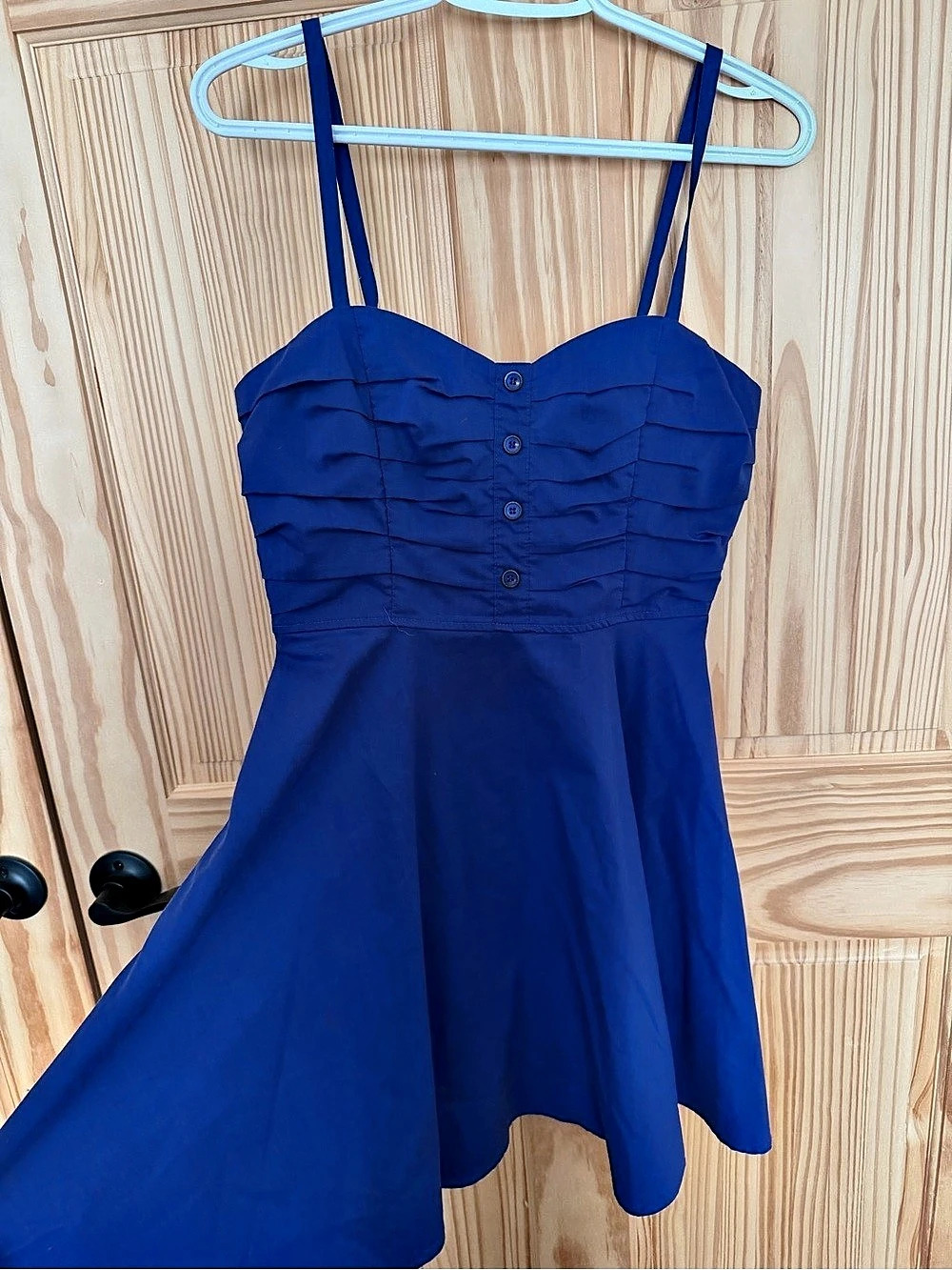 dynamite Blue Ruched Mini Dress  Like New - Picture 2 of 5